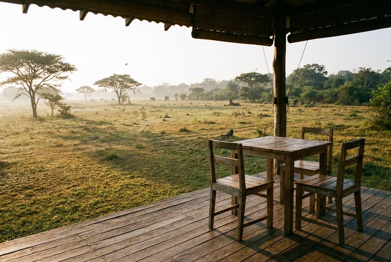 A veranda looking over the grasslands